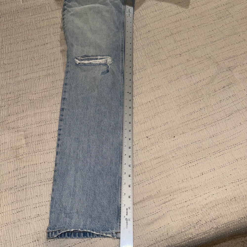Free People We The Free Light Wash Distressed Straight Leg Jeans Size 25 - Picture 4 of 8